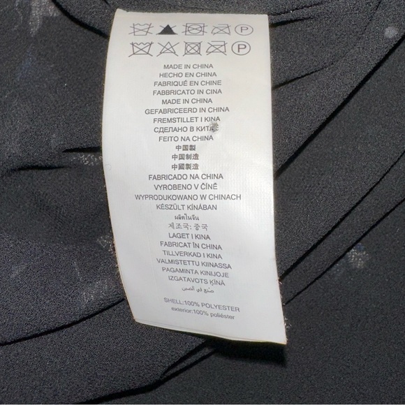 Michael Kors Black Floral V-Neck Dress XL Blue White Gold Detail Short Sleeve - Picture 7 of 9